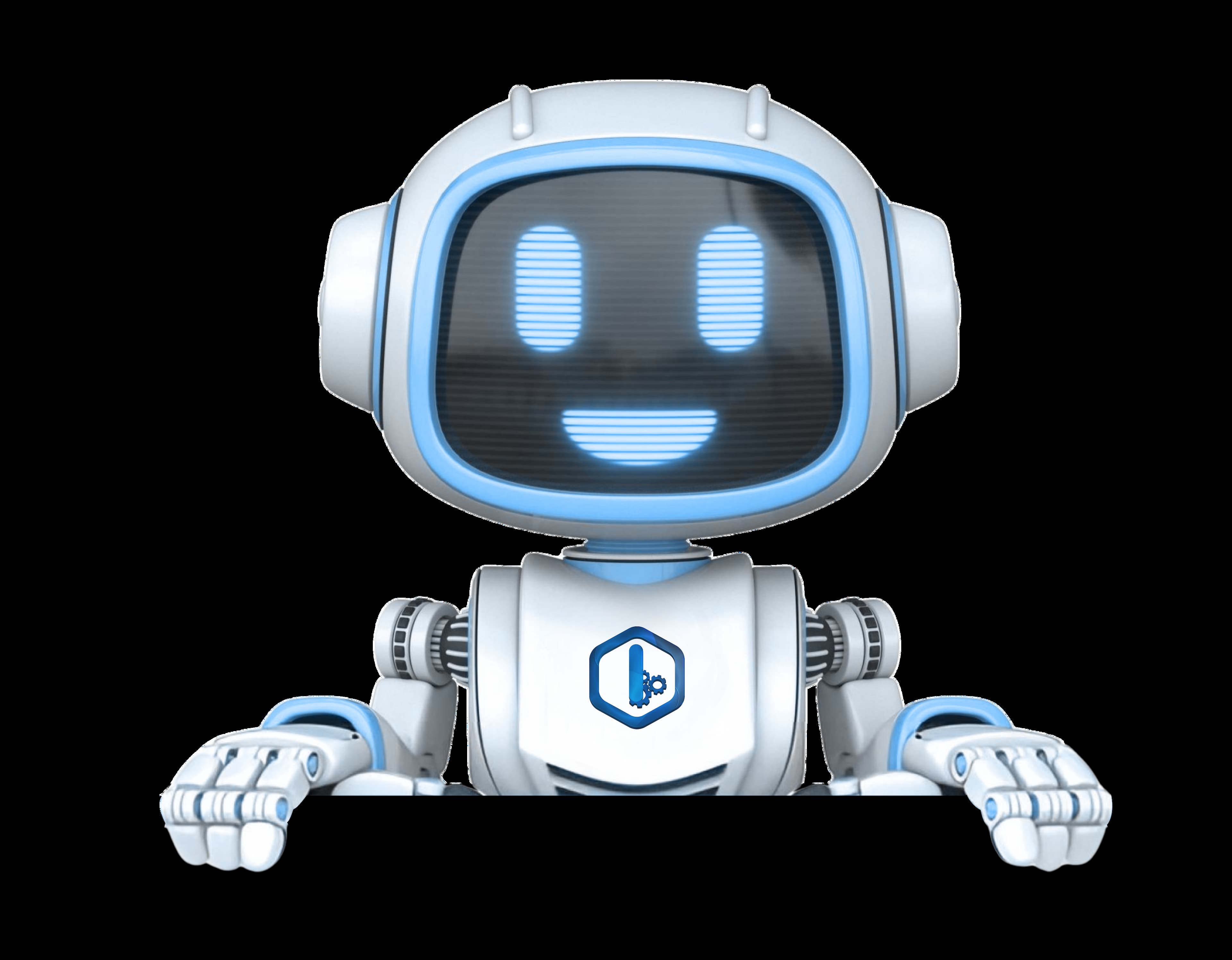 Robô simpático sorrindo - Clique para entrar em contato